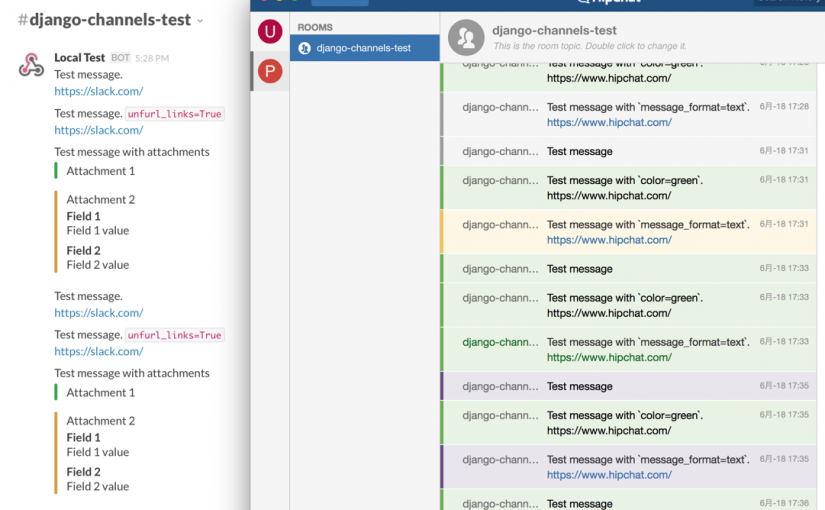 Django から Slack や HipChat に通知を送れる django-channels を公開しました