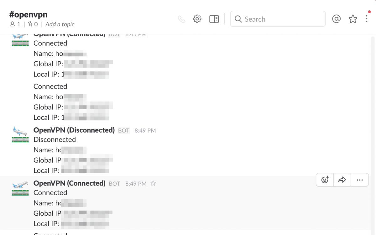 OpenVPN の接続・切断時に Slack に通知する